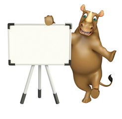 Poster - fun Rhino cartoon character with display board