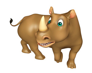 Poster - funny  Rhino cartoon character