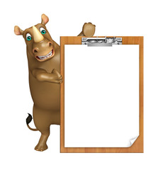 Poster - Rhino cartoon character with exam pad