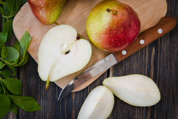 fresh ripe organic pears