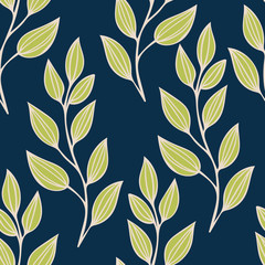 Seamless pattern with leaves. Floral seamless pattern. Leaf patt