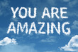 © gustavofrazao - You Are Amazing cloud word with a blue sky