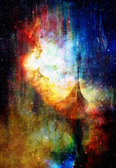 Aufkleber - Yacht under starry night 