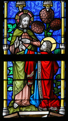 Wall Mural - Stained Glass - Jesus and Saint Thomas