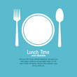 Lunch time design. Menu icon. Flat illustration , editable vector