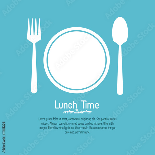 Fotografía Lunch time design. Menu icon. Flat illustration , editable vector