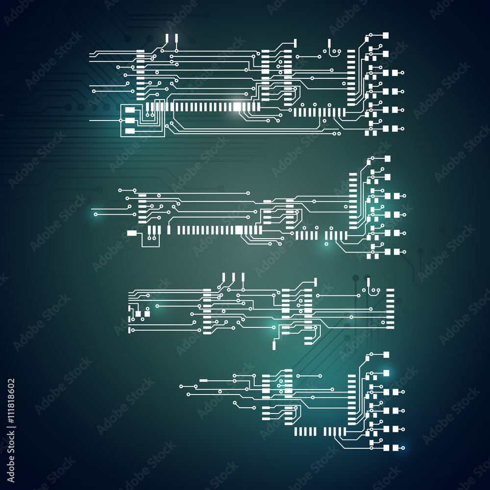 Abstract vector background with high tech circuit board Vector ...