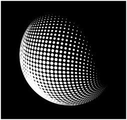 Canvas Print - halftone globe, sphere vector logo symbol, icon, design. abstract dotted globe illustration isolated on background.