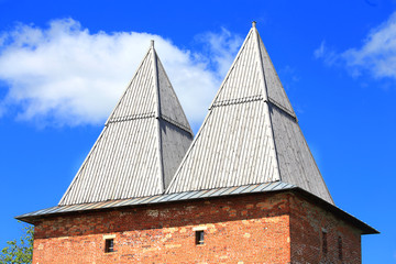 Wall Mural - Ancient double-headed tower with gate