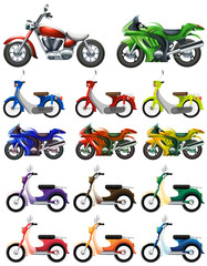 Wall Mural - different types of motocycles