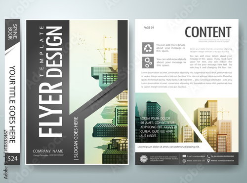 Brochure Design Template Vector Flyers Annual Report Business