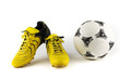 © erphotographer - equipment for soccer player / over-white portrait of a pair of football shoes