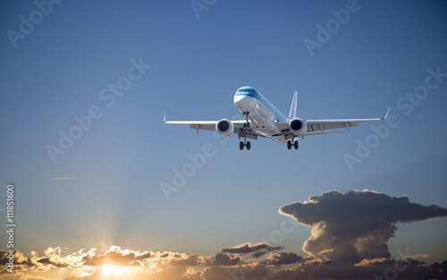 Airplane with beautiful sky Fototapet