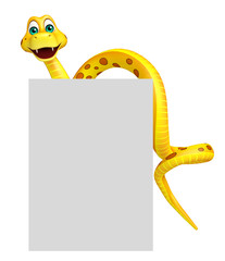 Sticker - Snake cartoon character with board