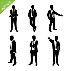 Poster - Business man silhouettes vector