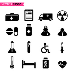 Poster - medical icons vector