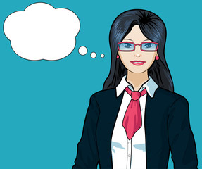 Asian Businesswoman pop art comic