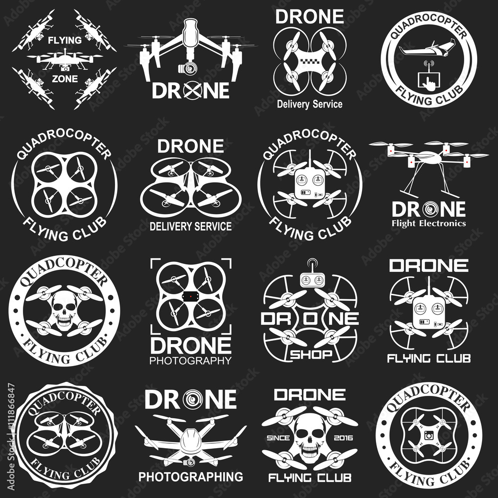 drone footage emblems - obrazy, fototapety, plakaty 