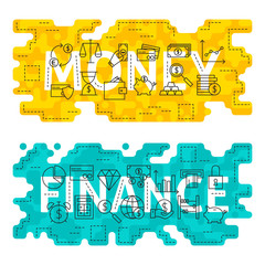 Poster - Money Finance Outline Flat Concept