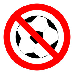 Prohibition to play with the ball football soccer