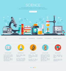 Wall Mural - one page web template science lab