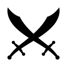 Crossed Scimitars / Swords Flat Icon For Games And Websites