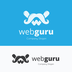 Web guru logo,web design logo,w letter logo,vector logo template