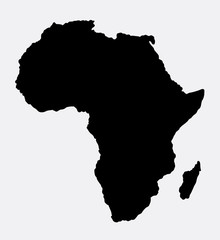 Sticker - Africa island map black style silhouette. Good use for symbol, logo, web icon, mascot, sign, or any design you want. Easy to use.