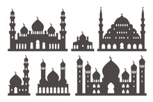 Islamic Mosque Silhouette Set