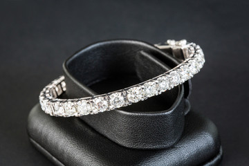 Diamonds bracelet in black background