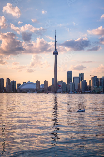 Plakat Widok Toronto Kanada pejzaż miejski podczas zmierzchu