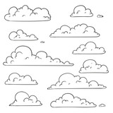 Fototapeta Dmuchawce - Vector Illustration of Abstract Hand Drawn Doodle Clouds