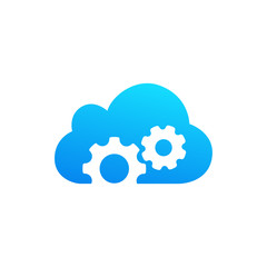 Wall Mural - Cloud computing and storage vector logo. Technology design template. Cloud computing logo. Cloud technologies logo. Cloud logo. Best cloud technologies logo. Cloud Setting
