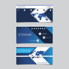 Wall Mural - web design elements - header design set
