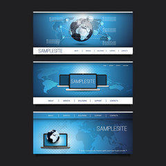 Wall Mural - web design elements - header design set