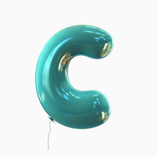 Letter C. Balloon Font Isolated On White Background.