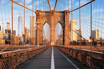 Brooklyn Bridge at sunrise, New York City , Manhattan