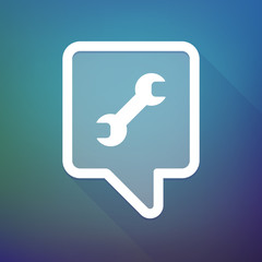 Poster - Long shadow tooltip icon on a gradient background  with a wrench