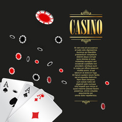 Wall Mural - Casino poster or banner background or flyer template.