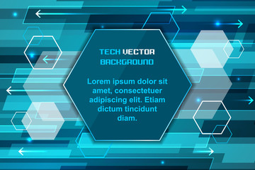 Wall Mural - abstract hexagonal vector technological background.