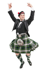 Young man in clothing for Scottish dance