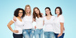 © Syda Productions - group of happy different women in white t-shirts