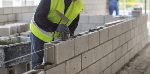 Masonry walls of the foam block.