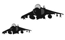 Air Strike. Jets Flying. Vector Silhouettes