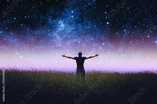 Fotomural Mans silhouette. Elements of this image furnished by NASA.