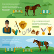 Equestrian sport banner professional jockey club