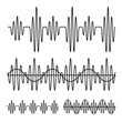 sinusoidal sound wave black line vector