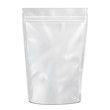 White Blank Foil Food or Drink pack Bag Vector EPS10