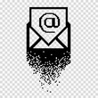 Black pixelated image of email sign in envelope