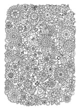 Ethnic Floral Zentangle, Doodle Background Pattern Circle In Vec